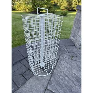 White Metal Spinning Revolving 2 oz Paint Bottles Storage Rack Holds 256 Bottles